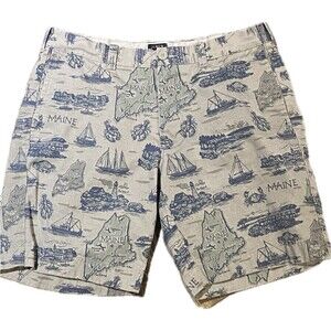 J. Crew Gramercy Gray blue Nautical Maine Chino Shorts Men's Size 33W